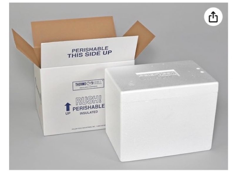 Polar Tech. 245C Thermo Chill Insulated Carton with Foam Shipper, Medium, 17" Length x 10" Width x 8-1/4" Depth (Limited Edition)