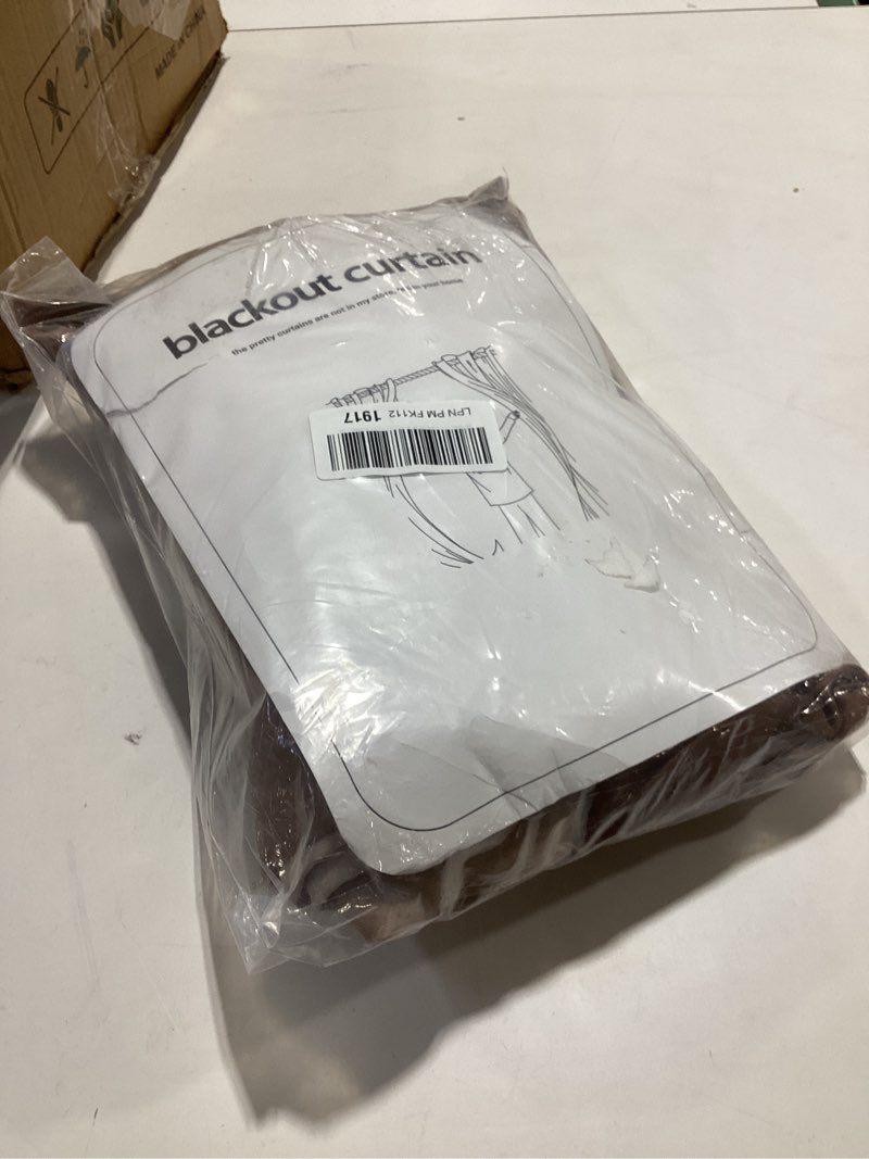 Condition photo showing New/Like New for Renaiss Brown Ombre Blackout Curtains, Gradient Color Thermal Insulated Window Curtain for Living Room, Polyester Grommet Top Window Drapes for Bedroom (42W x 84L / 2 Panels Per Set) 42"W x 84"L (Pack of 2) Brown