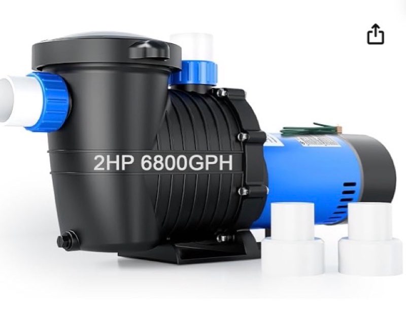 foting in/above ground pool pump, self primming pool pump high flow 1.5" & 2" npt inlet connectors, blue&black