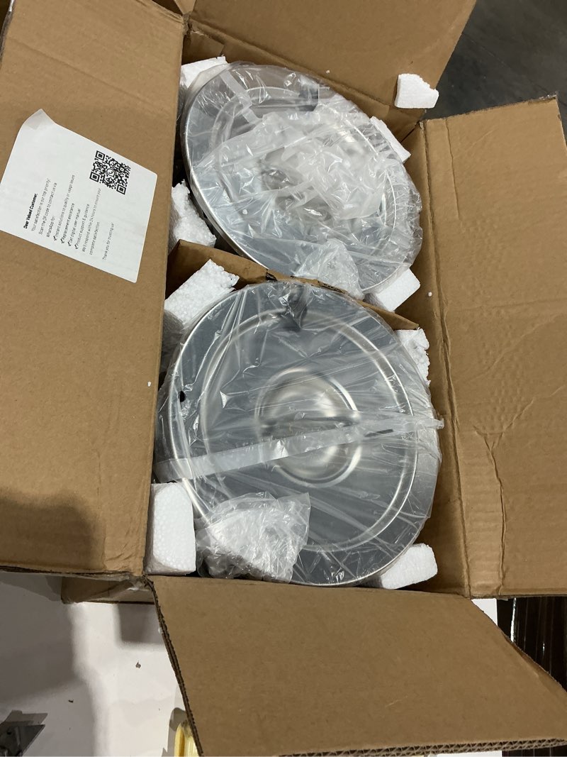 Condition photo showing Good Condition for imacone soup chafer 7qt large capacity soup chafer sets of 2, stainless steel round soup warmer w/pot, notched lid & fuel holder, catering marmite for party, buffet, event & commercial food service 7qt-2 pack