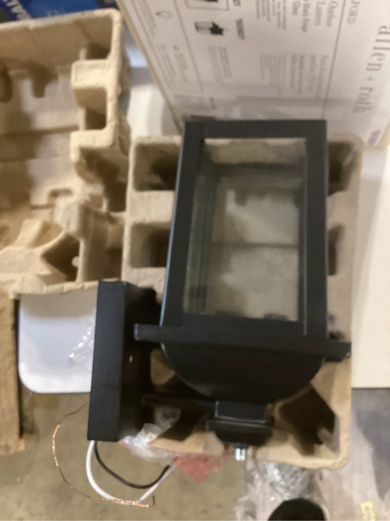 Condition photo showing Good Condition for allen + roth belford 1 -light 11.4-in h matte black hardwired outdoor wall light