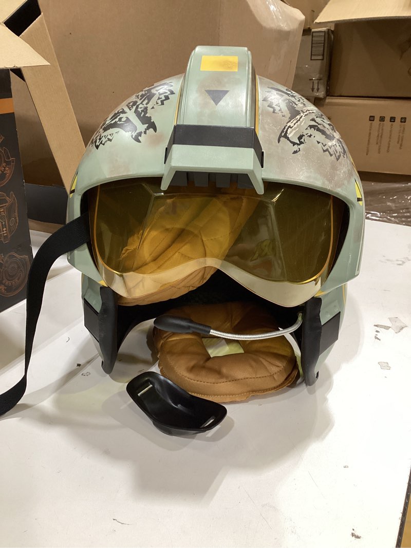 Condition photo showing As Is for STAR WARS The Black Series Trapper Wolf Electronic Helmet The Mandalorian Collectible Roleplay Full Scale Lights and Sounds