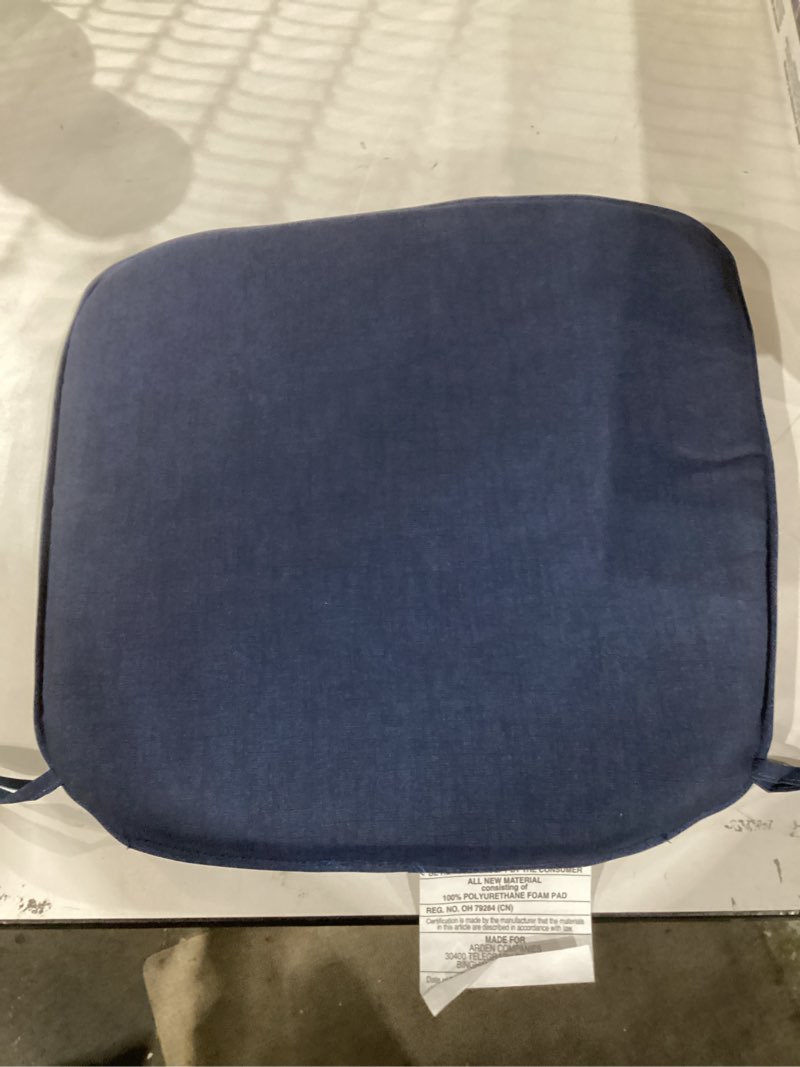 Condition photo showing As Is for similar to stock photo arden selections profoam performance outdoor seat cushion 19 x 20, classic navy blue 19 x 20 seat cushion kit classic navy blue