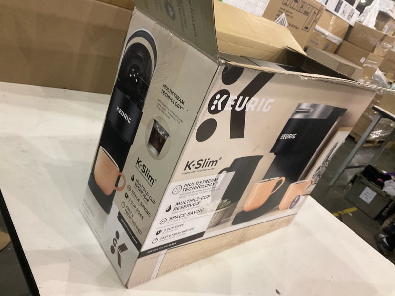 Condition photo showing As Is for Keurig K-Slim Single Serve K-Cup Pod Coffee Maker, Multistream Technology, 3 Brew Sizes, Slim and Sleek Design, 46oz Removable Reservoir, Black