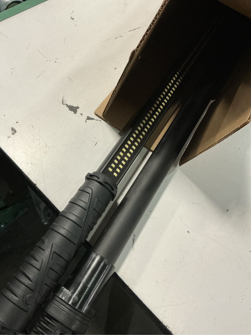Condition photo showing As Is for neiko 40447a rechargeable cordless underhood work light, 202 smd led light bar with max 1,200 lumens, li-ion battery, and 2 brightness modes