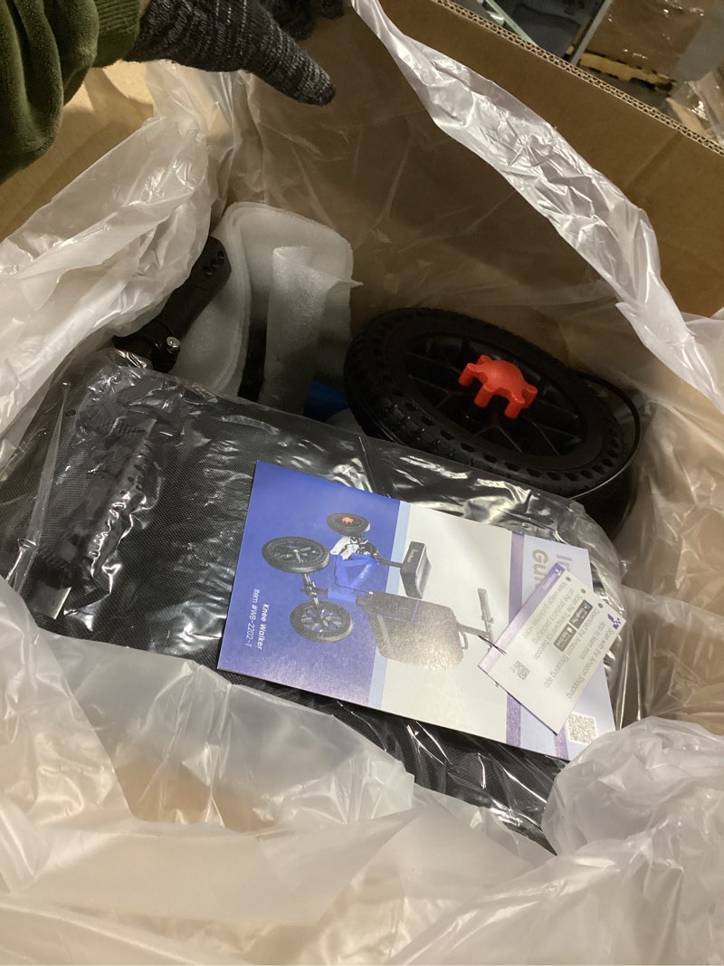 Condition photo showing New/Like New for Knee Scooter, All Terrain Foldable Knee Scooter Walker, Disc Brake Knee Walker for Foot Injuries Compact Crutches Alternative Blue