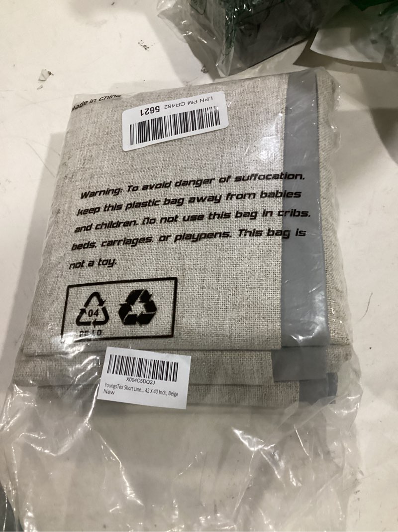 Condition photo showing Good Condition for youngstex linen short blackout curtains for bedroom window, 40 inch length thermal insulated black out drapes with grommet privacy for kithchen bathroom windows, beige, 2 panels, 42 x 40 inch 42"w x 40"l (pack of 2) beige
