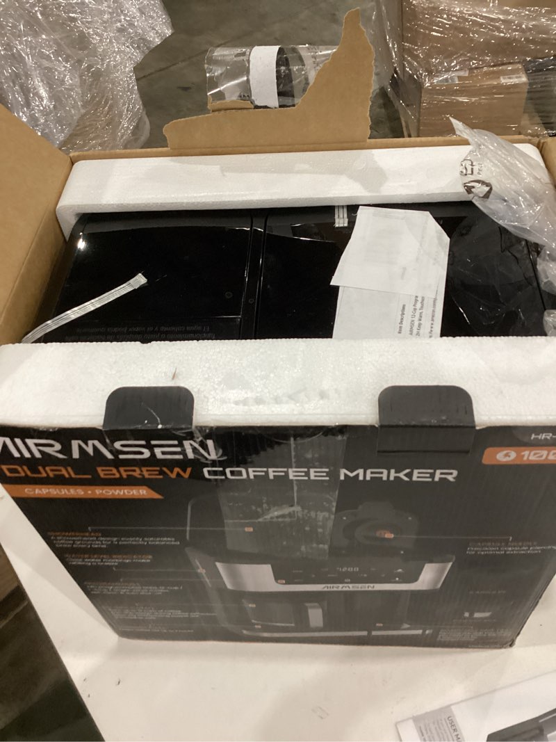 Condition photo showing Good Condition for airmsen 12-cup programmable dual coffee maker – single serve machine for k-cup pods & ground, 1000w fast brew, delay start, 2h keep warm, touchscreen, 60oz tank, glass carafe – home & office 12 cup