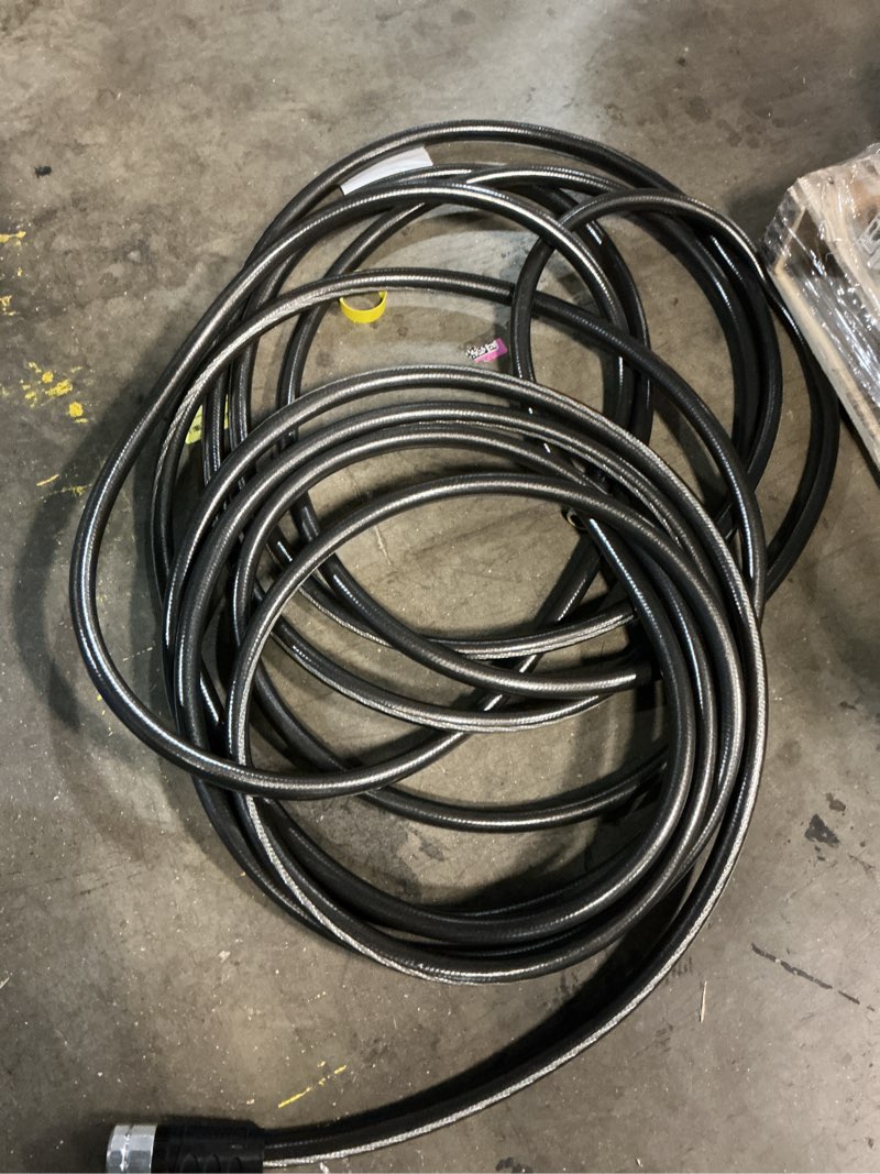 Condition photo showing As Is for neverkink teknor apex 5/8-in x 25-ft heavy -duty kink free vinyl gray coiled hose