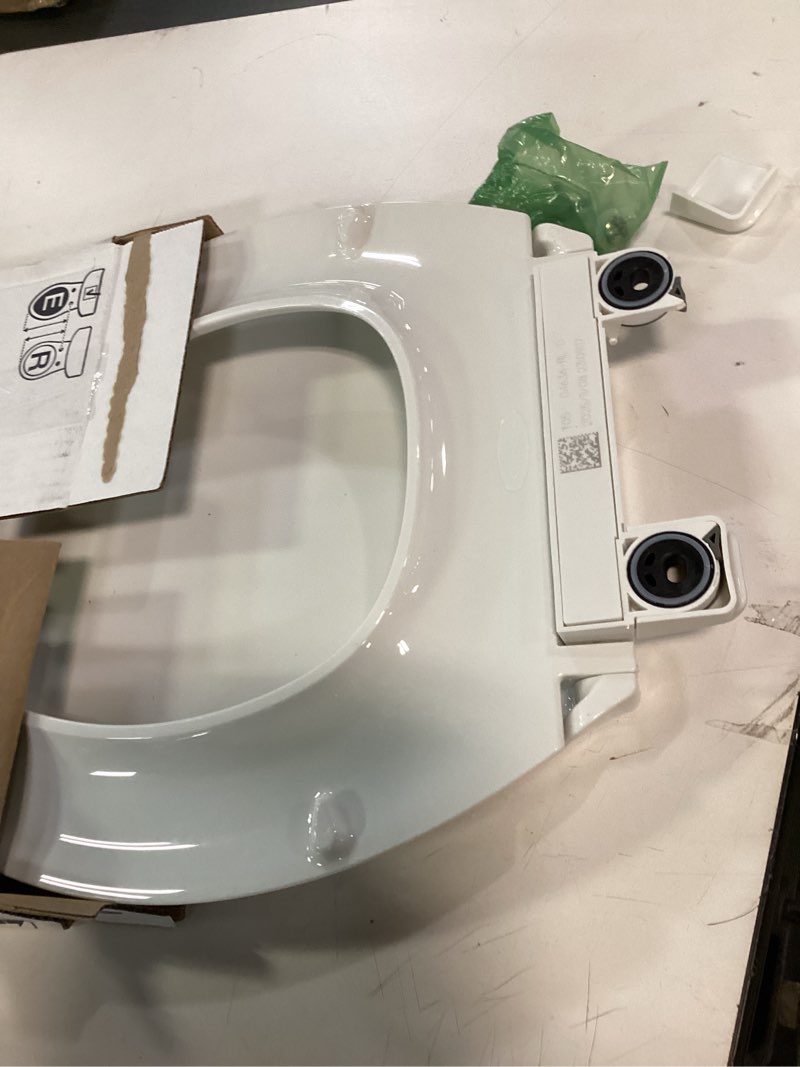 Condition photo showing As Is for Kohler K-4636-Rl Cachet Elongated Closed-Front Toilet Seat - White