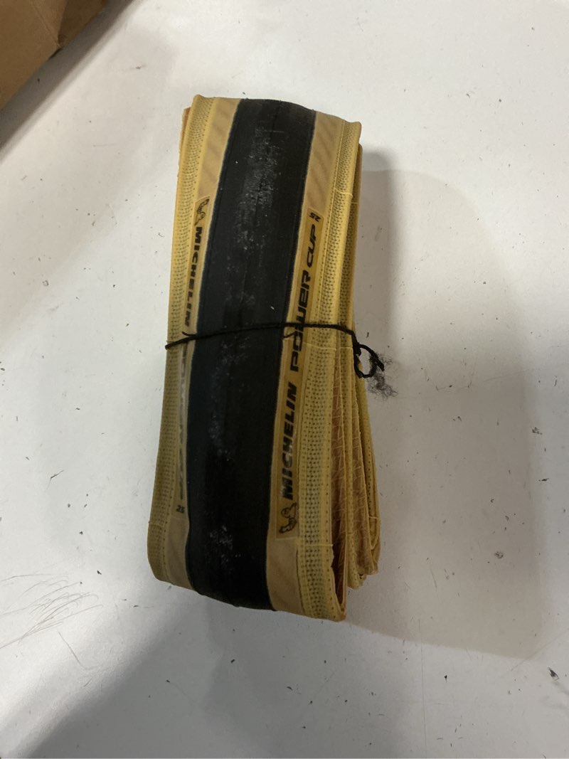 Condition photo showing As Is for michelin power cup road bike tires - aramid shield, x-race compound, foldin | bike-tires