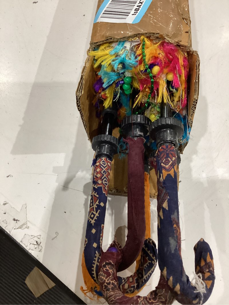 Condition photo showing As Is for bohemian handmade design cotton multi color cotton fashion multi colored umbrella embroidery boho umbrellas parasol 5 pcs lot