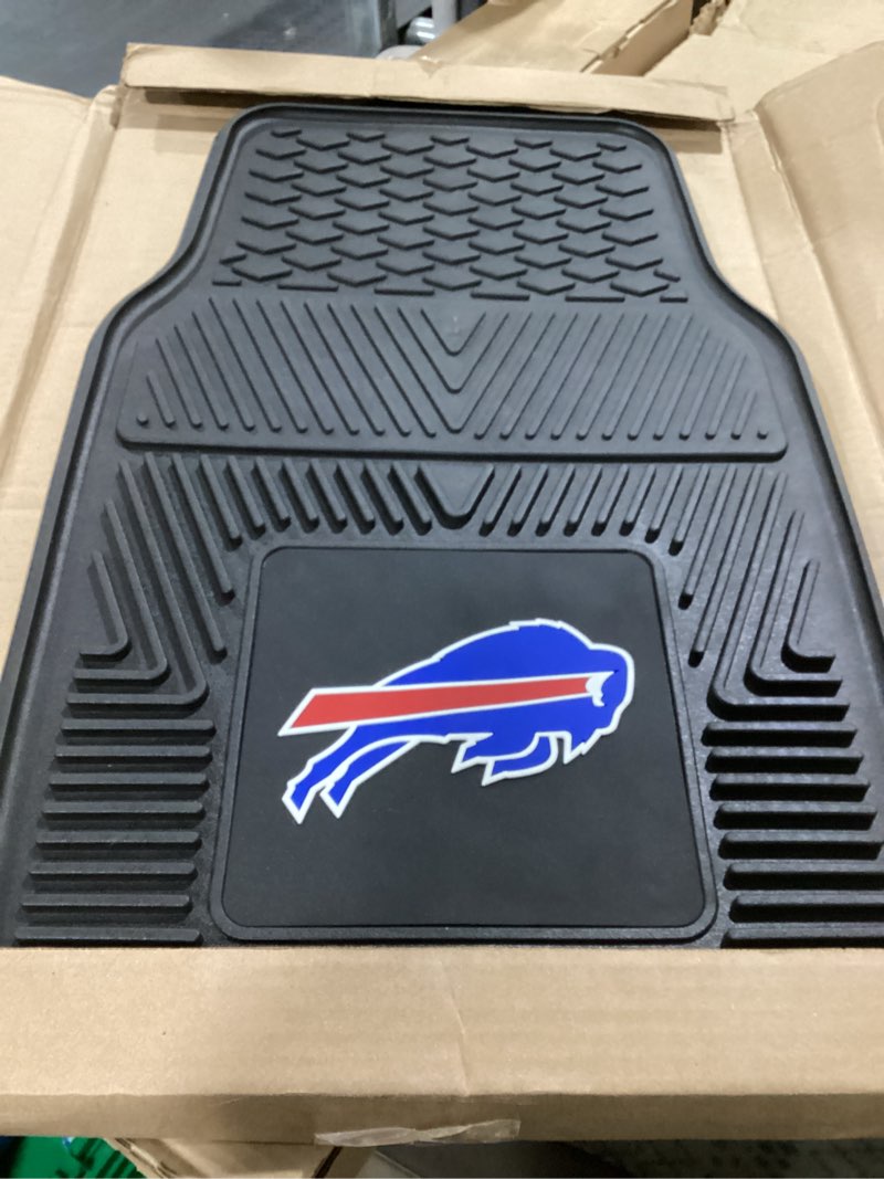 Condition photo showing Good Condition for FANMATS 8887 Buffalo Bills 2-Piece Heavy Duty Vinyl Car Mat Set, Front Row Floor Mats, All Weather Protection, Universal Fit, Deep Resevoir Design
