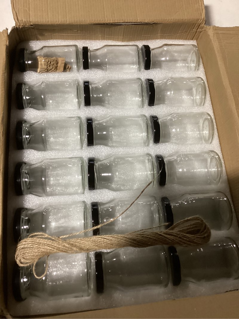 Condition photo showing Good Condition for QAPPDA 6oz Glass Bottles Set of 36,Clear Glass Milk Bottle with Lid,Reusable 200ml Juice Bottle Beverage Containers Bulk for Kombucha,Honey,Pudding