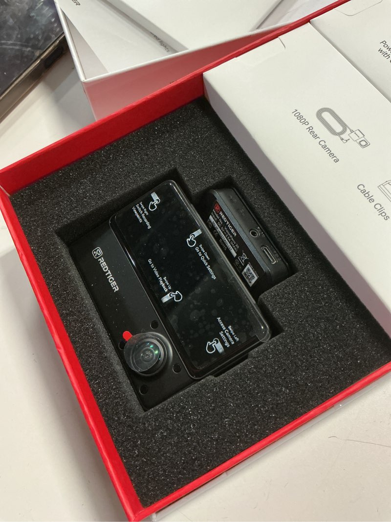 Condition photo showing Good Condition for redtiger 530° dash cam 3 channel, 2.5k+2.5k+1080p triple car camera with 128gb card, ir night vision, touch screen, dashcam for front inside rear included wifi gps, 24h parking mode