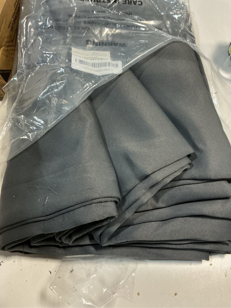 Condition photo showing As Is for lemomo blackout curtains 52 x 84 inches long dark grey curtains set of 2 panels thermal insulated room darkening curtains for bedroom dark grey 52"w x 84"l (pack of 2)