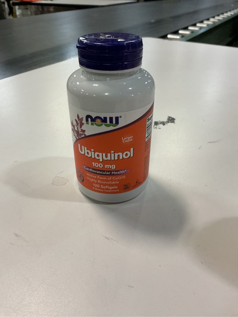 Condition photo showing New/Like New for (By 03-2026)Now Supplements, Ubiquinol 100 mg, High Bioavailability (The Active Form of CoQ10), 120 Softgels 120 Count (Pack of 1) 