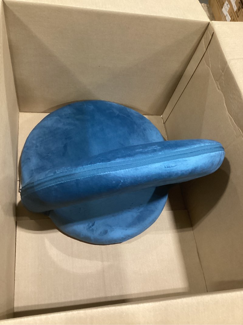 Condition photo showing As Is for nnewvante floor chair adjustable back support chair foldable meditation seating suede-like fabric multiangle cushioned recliner for adults kids video-gaming reading watching, navy navy blue crystal velvet surface-christmas gift