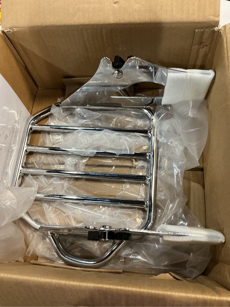 Condition photo showing Good Condition for detachable luggage rack 2-up mounting rack compatible for harley davidson touring road king street electra glide 2009-2026 chrome style a chrome