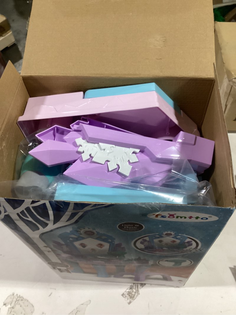 Condition photo showing Good Condition for Toddler Frozen Vanity Table and Chair, Girls Magic Makeup Set with Mirror and Lights & Music, Kids Pretend Play Toys for 2 3 4 5 Year Old Girl Princess Dress Playset Birthday Easter Gifts Ages 2-4 3-5