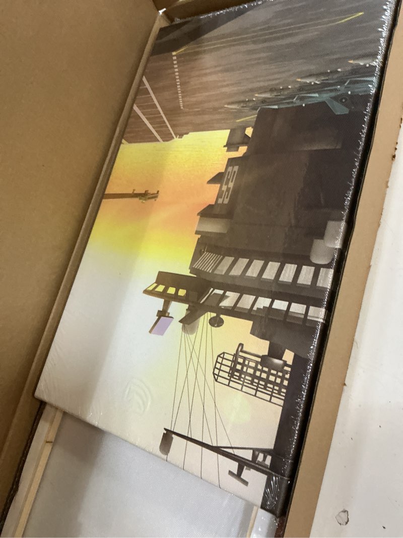 Condition photo showing Good Condition for wall hdq american aircraft carrier wall art us military fighter canvas pictures jet fighter airplane at sunset paintings wall art modern artwork for bedroom living room home decor 50''w x 24''h
