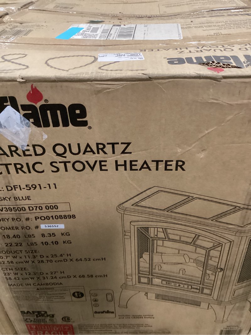 Duraflame Electric Infrared Quartz Fireplace Stove with 3D Flame Effect, French Gray