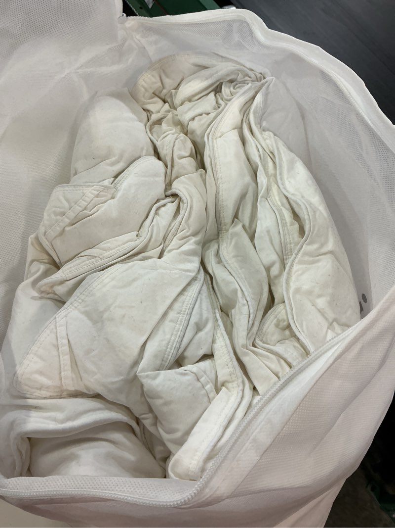 Condition photo showing As Is for all-season premium down alternative comforter, twin, white