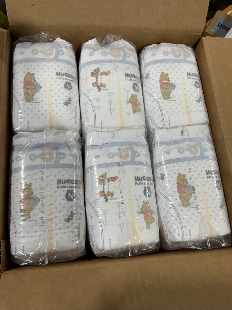 Condition photo showing New/Like New for Huggies Size Newborn Diapers, Little Snugglers Baby Diapers, Size Newborn (up to 10 lbs), 144 Count, Packaging May Vary