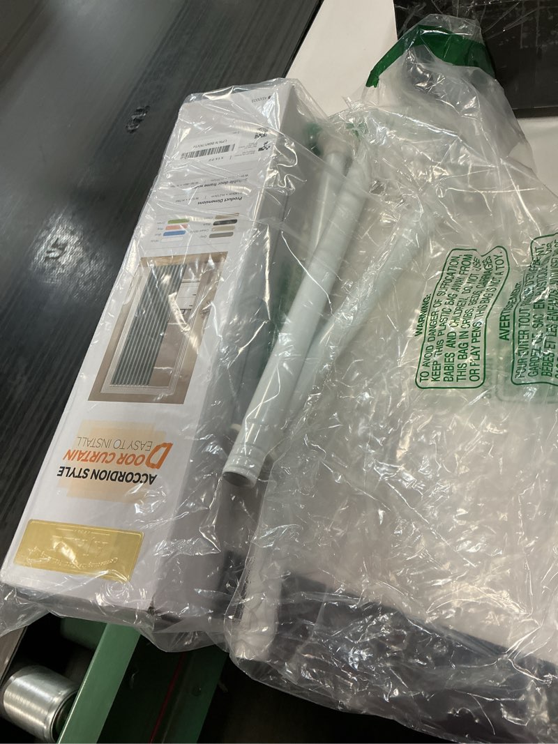 Condition photo showing Good Condition for AJAZZ 100% Blackout Door Curtain Accordion Door Closet Curtain Invisible Applicable Bedroom Room Living Room Doorway (1 Pack, 54 W x 78 L, Cream White+Rod) 54"W x 78"L (Pack of 1) Cream White