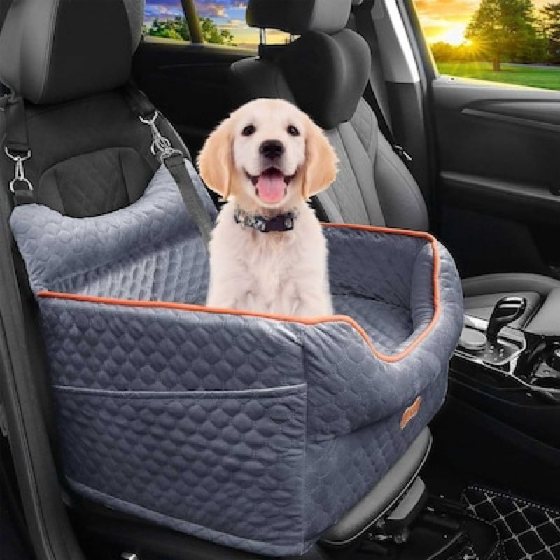 (Similar)Aoibox Memory Foam Dog Booster Seat for Small Dogs Up to 25lbs Elevated Pet Car Seat with