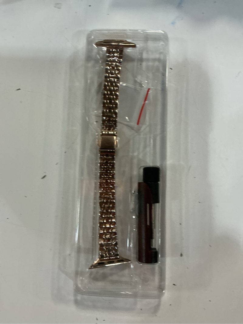 Condition photo showing Good Condition for miohhr slim metal band compatible with apple watch band 42mm(series 11 10) 41mm(series 9 8 7) 40mm(series 6 5 4 se3/2/1) 38mm(series 3 2 1),stainless steel iwatch bands for women,rose gold rose gold 42mm 41mm 40mm 38mm
