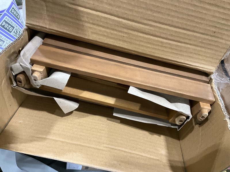 Condition photo showing Good Condition for Teak Shower Bench, 32" Solid Wood Shower Stool for Inside Shower to Sit On, Wooden Bathroom Shower Seat Waterproof