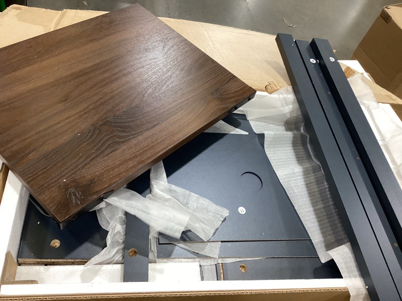 Condition photo showing As Is for record player stand with vinyl record storage,rustic blue record player table holds up to 160 albums,large wood turntable stand cabinet dispaly shelf for living room,bedroom,office