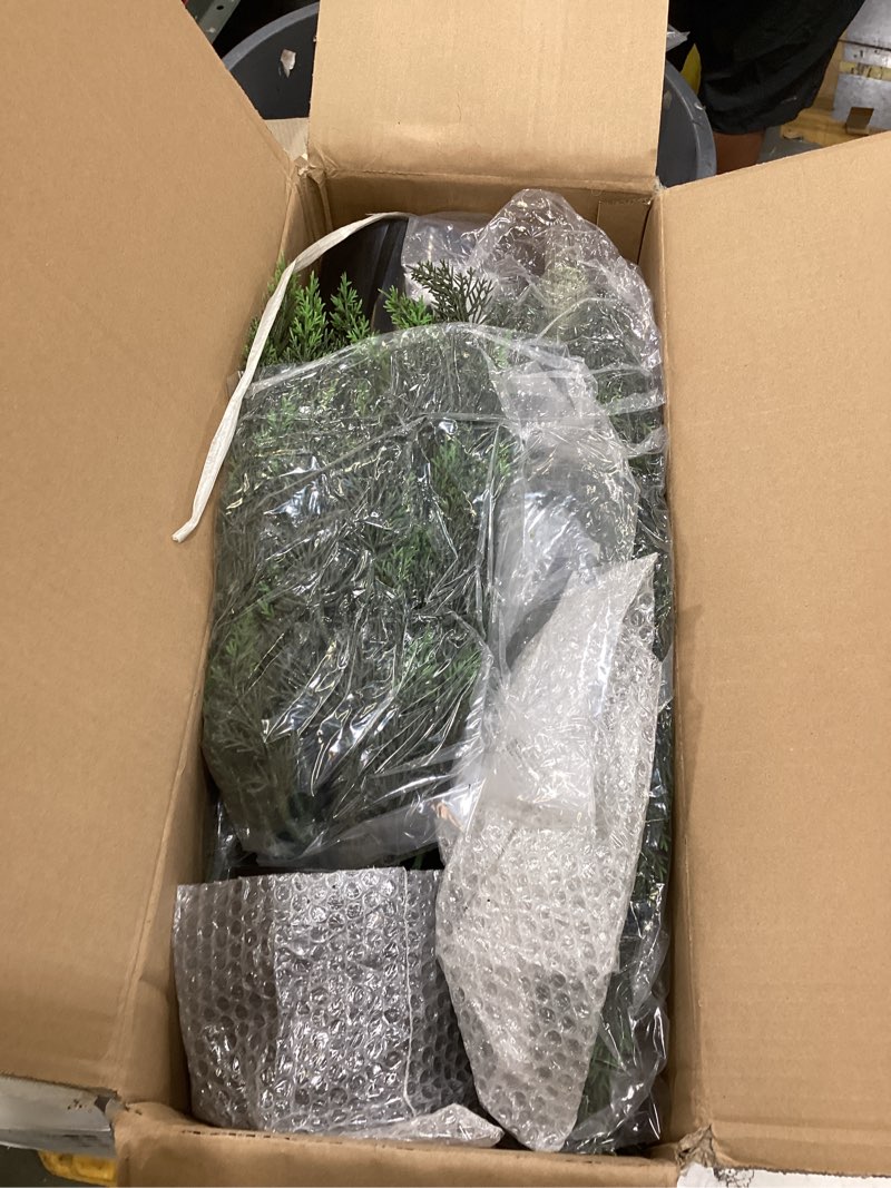 Condition photo showing Good Condition for briful 3ft artificial cedar topiary trees set of 2 – realistic faux cedar pines in pots, uv resistant outdoor porch & entryway plants, all-season evergreen decor for patio, farmhouse & holiday 2pcs 3ft cedar 3ft