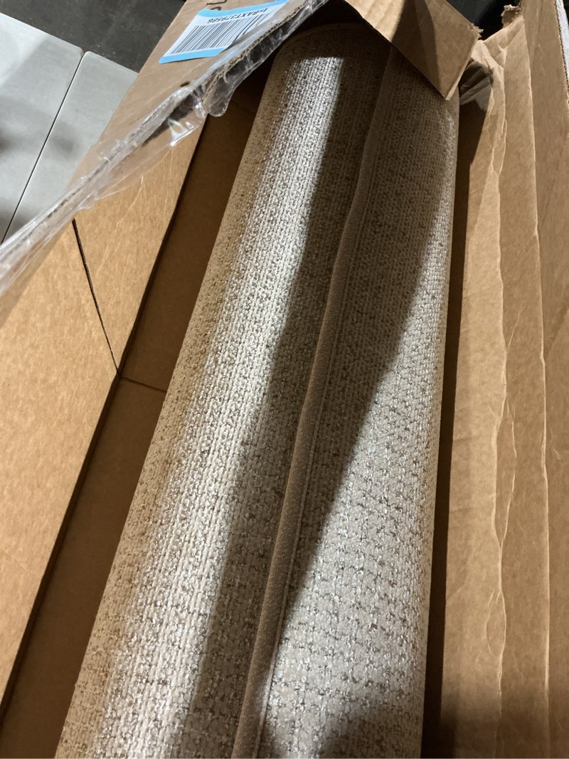 Condition photo showing As Is for dexi runner rug for hallway 3x10, non slip low pile entryway rug runners with rubber backing, dirt trapping hallways floor carpet for indoor hall kitchen bedroom bathroom laundry room, beige 3' x 10' (rectangular) beige