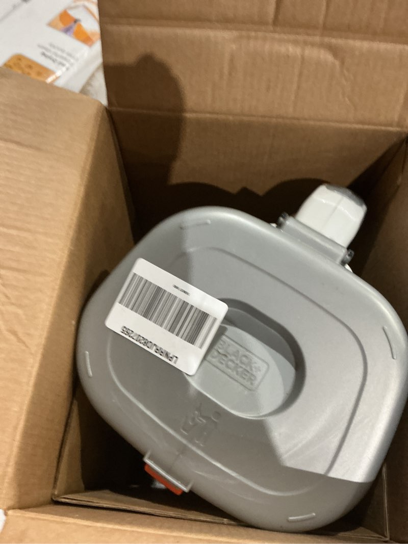 Condition photo showing As Is for black+decker dust buster hand held vacuum cordless rechargeable, portable vacuum for car, extended runtime, powerful suction, extra long crevice tool, advancedclean+ (hhvk320j10) 12v white