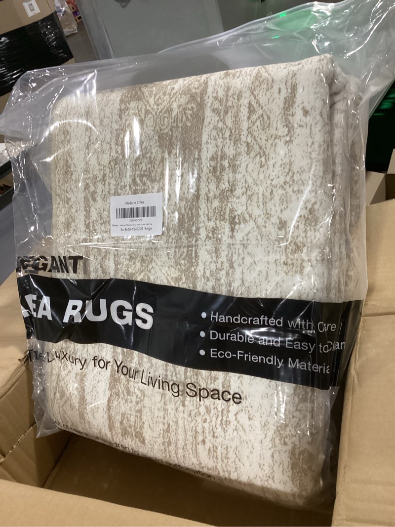 Condition photo showing Good Condition for washable area rug 8x10, large soft rugs for living room vintage beige carpet 8x10 area rugs for bedroom dining room non-slip stain resistant under table rug beige 8' x 10' (rectangular)