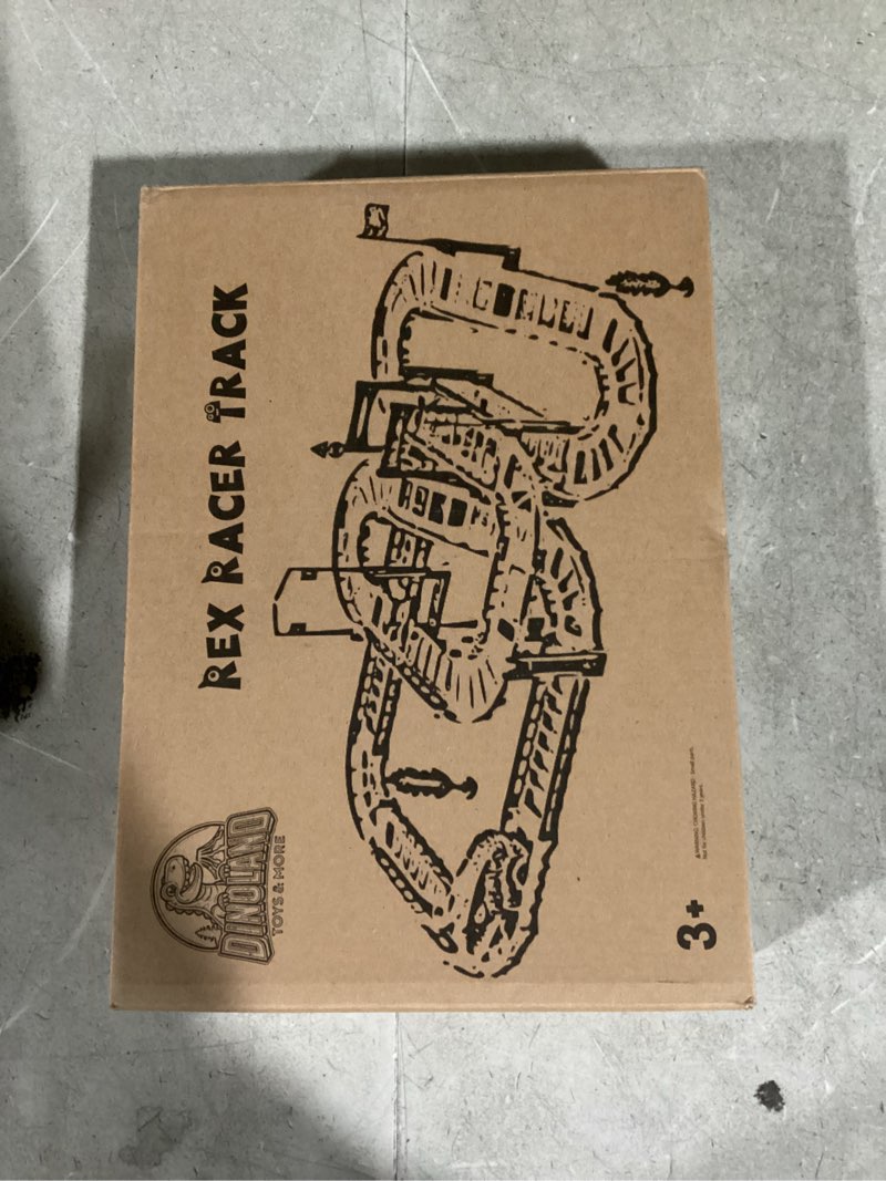 Condition photo showing Good Condition for rex racer dinosaur race track set, best gift battery powered motorized car including flexible track, bridges, gates, flags, stem building toy for ages 3+