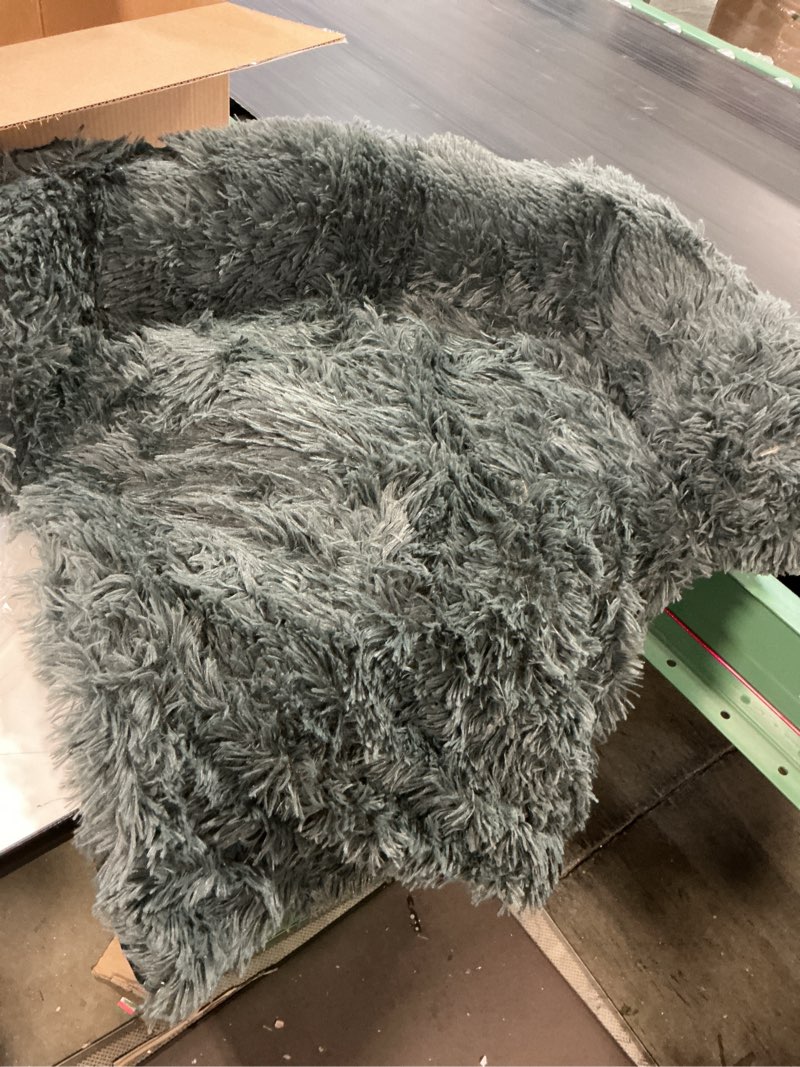 Condition photo showing Good Condition for codi dog bed for couch - calming dog beds for  small  dogs, fluffy plush bed for pets, anti anxiety dog bed with removable washable cover for dogs and cats, dark grey,