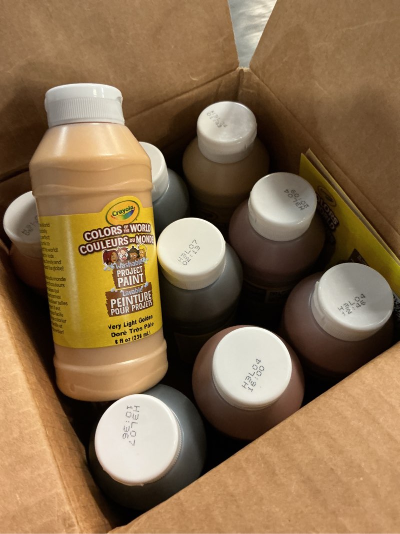 Condition photo showing Good Condition for crayola colors of the world washable paint - 8oz (9ct), bulk skin tone paint, kids arts & crafts supplies, for teachers & classrooms