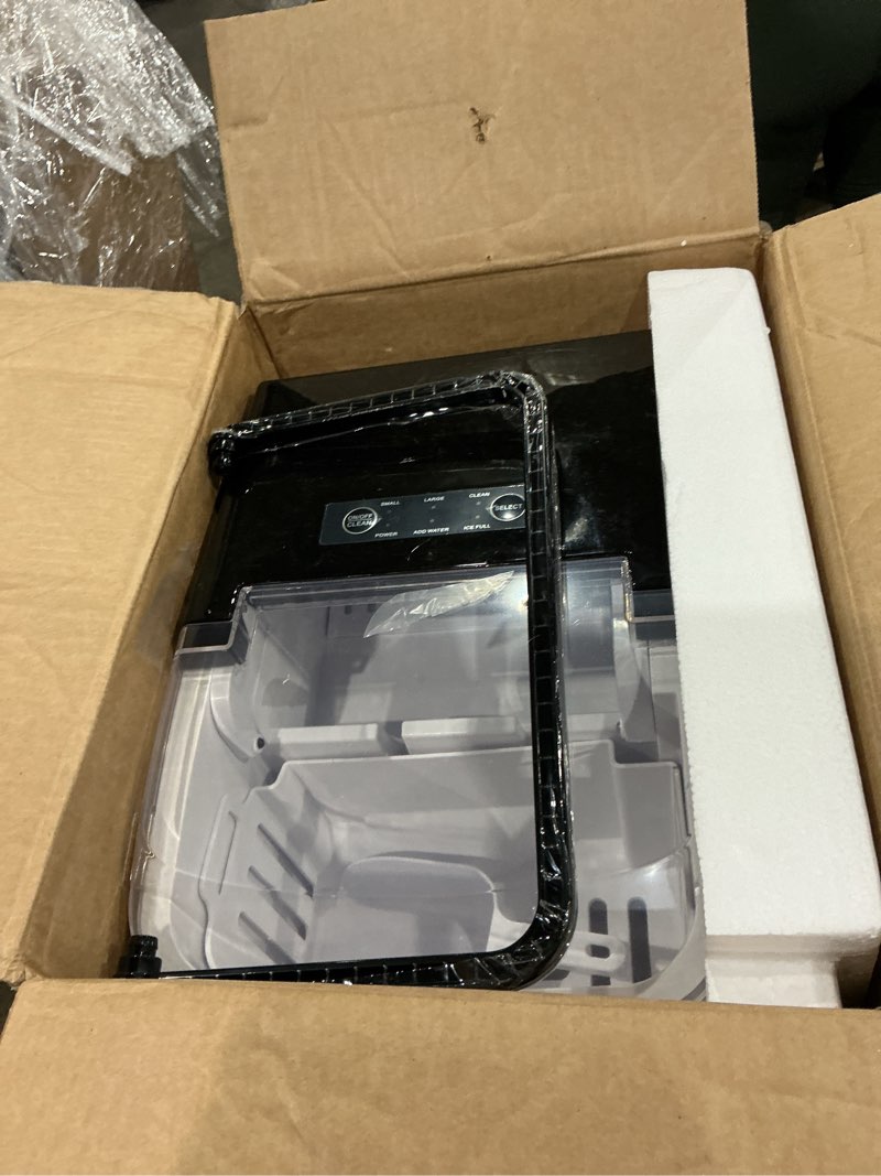 Condition photo showing Good Condition for dumos countertop ice maker with handle, 26lbs/24h portable ice machine, 9 bullet ice cubes ready in 6 mins, self-cleaning, quiet compact ice maker for home, kitchen, rv, camping, black black 12.5"×11.6"×8.8"
