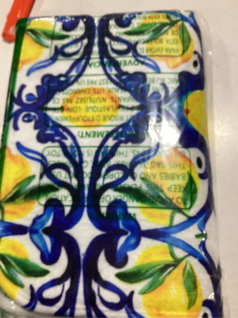 Condition photo showing New/Like New for Lemon Tile Doormat for Entryway, Mediterranean Blue and Yellow Indoor Door Mat, Non-Slip Floor Rug for Kitchen, Bedroom, Living Room, Front Porch, Home Decor 16x24in