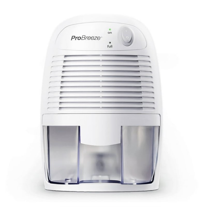 pro breeze mini portable dehumidifier, 17oz ultra quiet compact peltier dehumidifier, 215 sqft 1pack