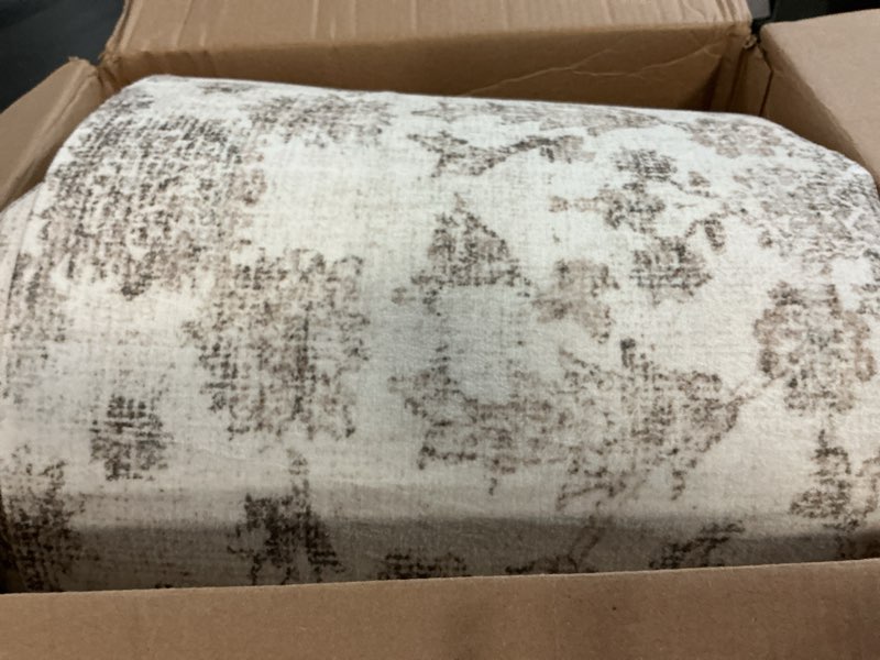 Condition photo showing As Is for Washable 8×10 Area Rug for Living Room, Vintage Floral Rug Soft Non Slip Stain Resistant Boho Carpet for Bedroom Dinning Room Kitchen Home Office Grey similar 