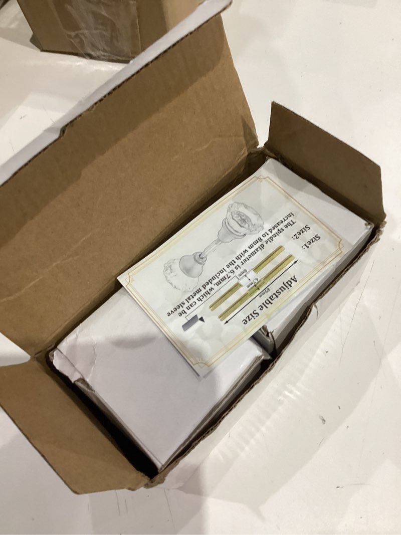 Condition photo showing Good Condition for 1 pack glass door knobs interior mortise lock replacement set with spindle, vintage crystal door knobs for replacing broken old antique lock sets on interior door, antique brass finish 1 pack antique brass