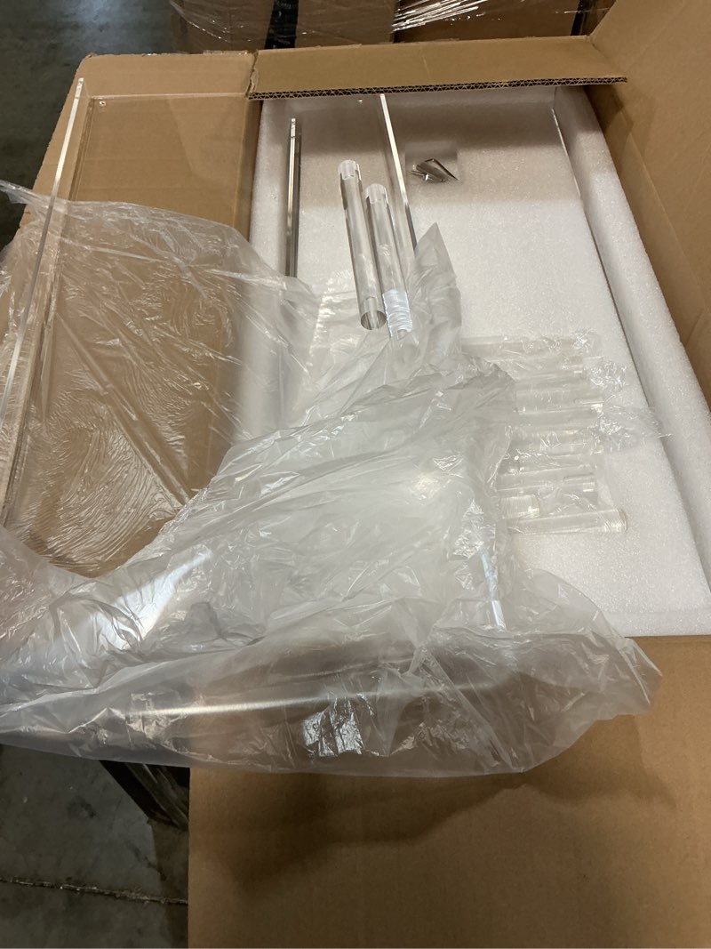 Condition photo showing Good Condition for Aquiver 3-Tier Acrylic Shoe Rack - Modern Freestanding Shoe Storage Shelf for Entryway, Closet - 25.6'' L x 11.8'' W x 20.3'' H, Easy Assembly & Clean 25.6''L x 11.8''D x 20.3''H