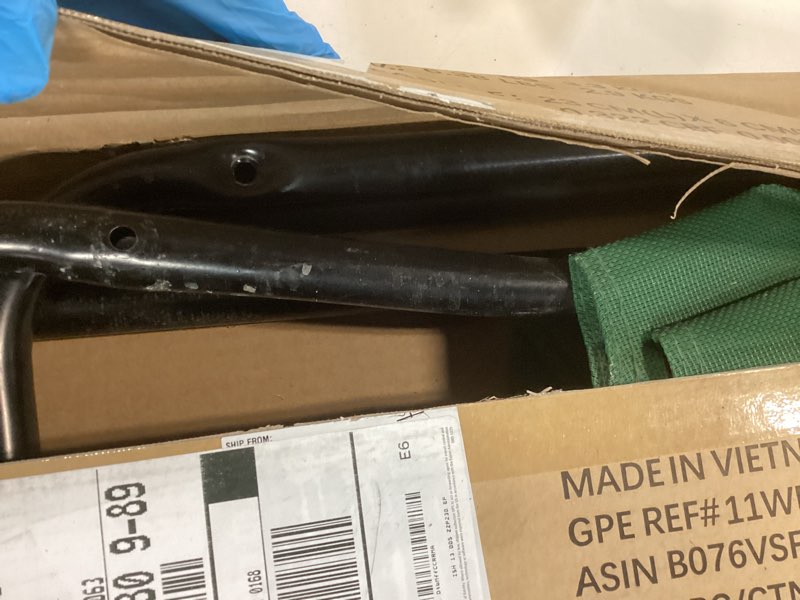 Condition photo showing As Is for Amazon Basics Breathable Cooling Elevated Dog Bed with Durable Metal Frame, Medium, 43 x 26 x 7.5 Inch, Grey Grey Medium