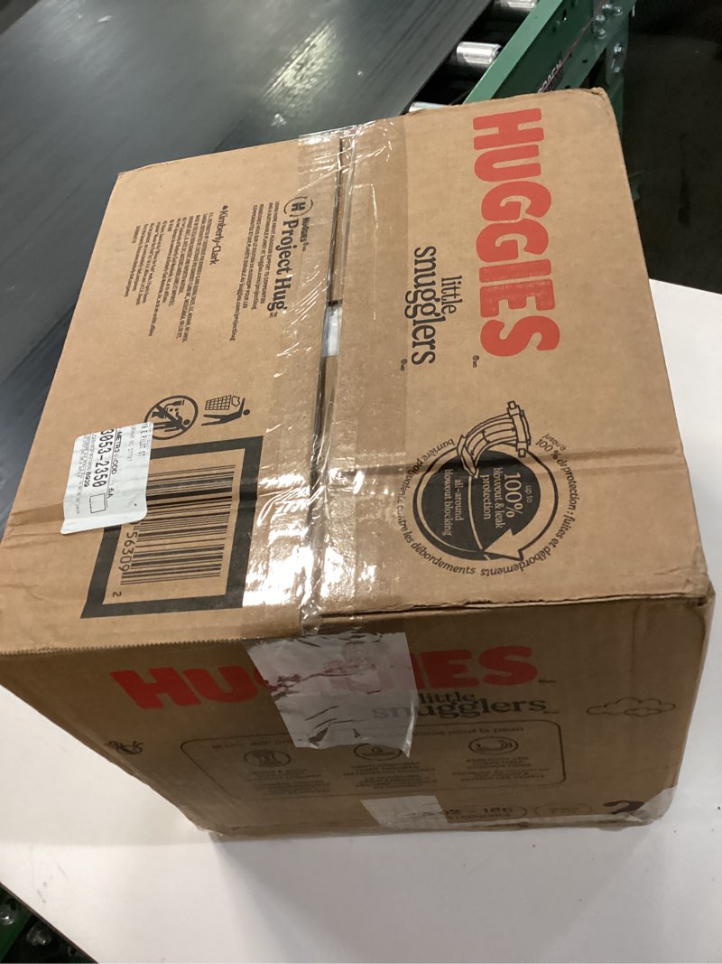 Condition photo showing New/Like New for Huggies Size 2 Diapers, Little Snugglers Baby Diapers, Size 2 (12-18 lbs), 186 Count (3 Packs of 62), Packaging May Vary
