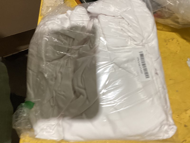 Condition photo showing As Is for bambaw 100% viscose derived from bamboo duvet cover queen size – 3 pieces cooling duvet cover queen set, soft duvet cover queen size, breathable duvet cover set, soft bedding set, no comforter (white) queen white (no comforter)