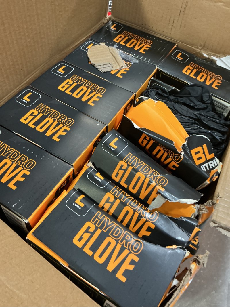 Condition photo showing As Is for Disposable Nitrile Gloves, Powder-Free Latex-Free Food Safe Exam Gloves for Medical, Cooking, Tattoo, Black 100 Pcs